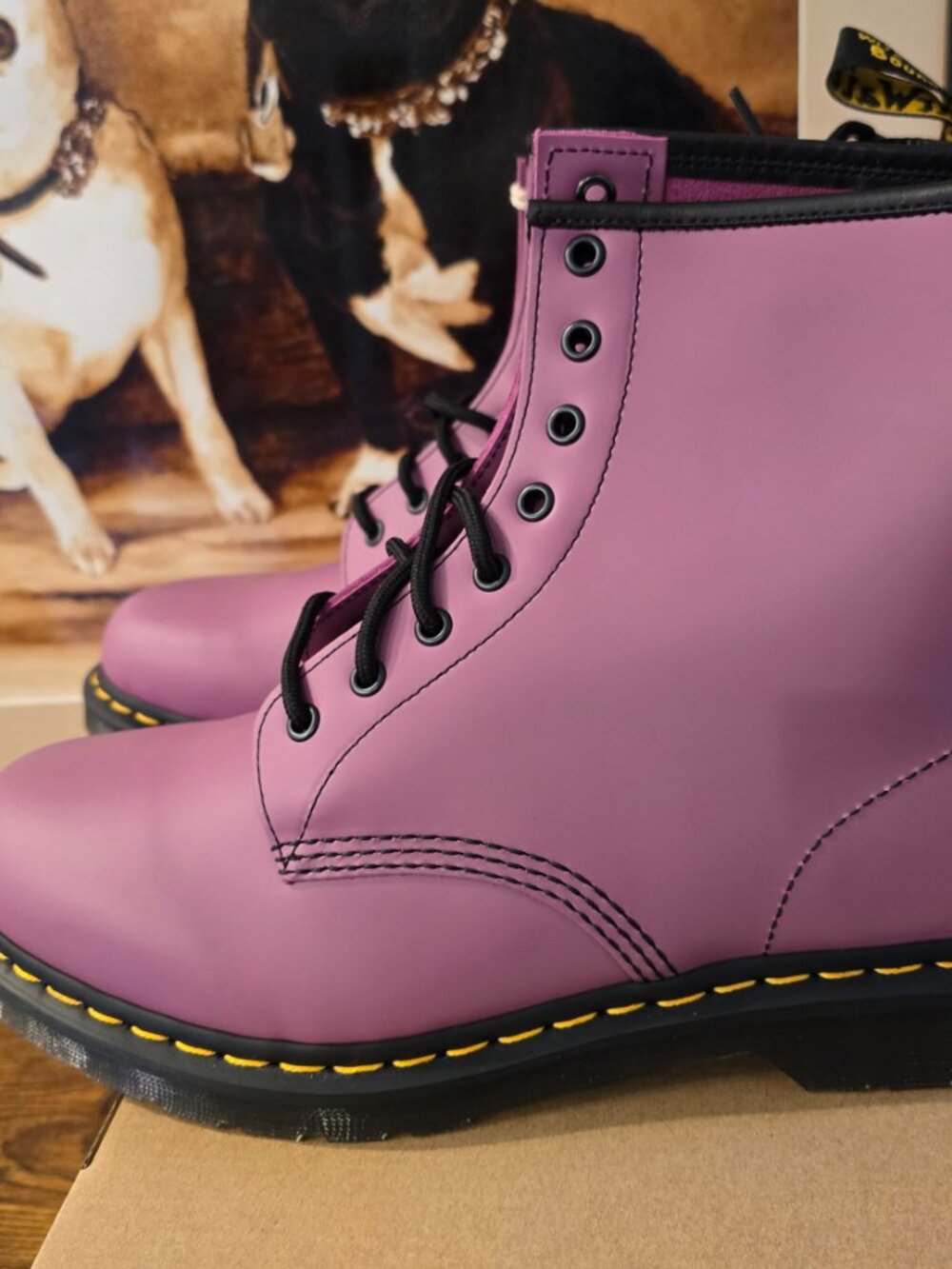 Dr Martens 1460 Smooth Leather Lace Up PURPLE Boots Mens US 12 31580765 NEW - Picture 3 of 10